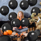 24 Pcs 18-Inch Large Black Balloons Giant Latex Decor for Birthdays & NYE