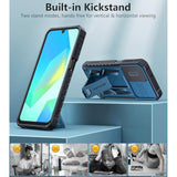 Samsung Galaxy A17 and A16 Phone Case with Slide Camera Cover in Blue