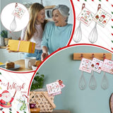 6 Set/12 Pcs Christmas Whisks Gifts Includes 6 Pcs 10 Inch 304 Stainless Steel Whisk With Wooden Handle And 6 We Whisk You A Merry Christmas Greeting Cards For Xmas Cooking Supplies