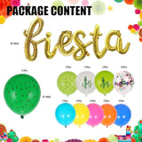 40 Pcs Fiesta Letter Banner Balloons Jumbo Mexico Taco Llama Cactus Av