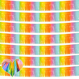 10 Pack 10 Feet Foil Fringe Garland Metallic Tinsel Banner Wall Hanging Curtain Streamers Backdrop For Parade Floats Bachelorette Wedding Birthday Party Thanksgiving Christmas Decorations(Rainbow)