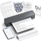 D830 Portable Printer Wireless For Travel, Supports 8.5 X 11 Inch Thermal Paper, Bluetooth Compatible With Ios, Android, Laptop, Grey