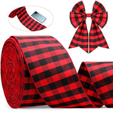 4 Inch X 50 Yards Christmas Plaid Buffalo Ribbon, Check Wired Edge Rib