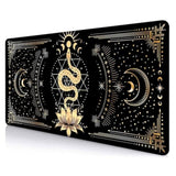Black & Gold Large Mouse Pad, Boho Snake Witch Desk Mat For Desktop, Women Gaming Full Desk Mousepad, Moon Phases Computer Laptop Protector Writing Pad For School Office Home 35.4X15.7 In