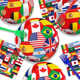 96 PCS 2026 Soccer Plates and Napkins, Soccer Birthday Party Decorations with Dinner Plates, Dessert Plates, Napkins and Forks for Sports Soccer Party, Serves 24