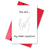 Funny Valentine’S Day Card For Boyfriend Girlfriend, Humorous Valentine’S Day Gift Card For Partner Boo Bae (You Are My Main Squeeze)