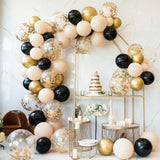60-Pack 12-Inch Black, White, and Gold Balloons for Parties and Celebrations