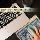 Persian Mouse Pad - Luxury Ergonomic Carpet Mouse Mat Rug Oriental Design - 10X7 Inches Fringed Multi-Functional Desk Accessory - Non-Slip Rubber Base (Blue Persian)