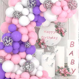 Purple, Pink Balloon Set, 116Pcs Light Pink, White, Lavender Purple Ba
