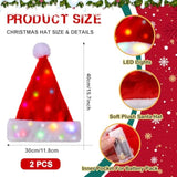 2-Piece LED Santa Hat and Bell Necklace Christmas Costume Set