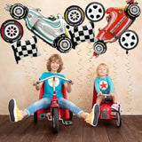 Race Car Balloons, 43 Inch Race Car Birthday Party Decorations, Wheel Tire Foil Balloons, Two Fast Birthday Decorations, Black And White Checkered Balloons, Cars Birthday Party Supplies - Pack Of 8