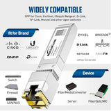 10Gb Sfp+ To Rj45 Transceiver, Auto-Negotiation Copper Sfp To Ethernet Module Support 10G/5G/2.5G/1.25G For Cisco/Ubiquit/Tp-Link/Netgear/D-Link/Mikrotik/Unifi/Brocade/Broadcom (1-Pack, 30M)