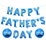 Happy Fathers Day Balloons Banner - Blue Father's Day Balloons Decoration Supplies - Party Decorations Sign Backdrop with 18 Pieces