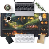 Cute Anime Large Gaming Mouse Pad Green Middle Earth Desk Mat Playmat Extended Mousepad Xxl Desk Pad Computer Laptop Keyboard Pad Long Big Mouse Mat Office Decor Accessories 31.5X15.7 In