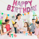 Happy Birthday Balloon Letters 16 Inch Mylar Foil Birthday Balloons Banner Sign For Birthday Party Decorations Supplies (Purple Pink)