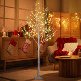 8Ft 132 Led Birch Tree,Home,Festival,Party,Christmas,Indoor And Outdoor Use,Warm White