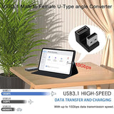 U-Shape Angle Usb 3.1 Adapter Converter 10Gbps 180 Degree Usb A Male To Female
