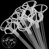 20pcs Clear Balloon Sticks & Holders, 15-32” Adjustable Balloon Stands for Birthday and Wedding Parties