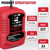 1701C-B Battery Charger Replacement For Bauer 20V, Rapid 2A 2/3 Size Fast Battery Charger For Bauer 20V Max Hyper Battery(No Battery)