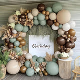 93pcs Dusty Green & Neutral Balloon Garland Kit for Baby Shower and Wild One Party