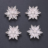 4 Pcs Zircon Sliver Rhinestone Buttons Crystal Embellishments Sew On C
