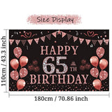 65Th Birthday Decorations For Women 65 Year Old Rose Gold Birthday Backdrop Banner 5.9 X 3.6 Fts Happy Birthday Party Suppiles Photography Supplies Background Happy 65Th Birthday Decoration