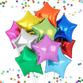 10PCS 18" Colorful Star Foil Balloons – Helium Party Decor for Birthday, Wedding & More