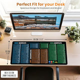 Word/Ppt/Excel Shortcuts Mouse Pad - Extended Xl Office Keyboard Mat, Excel Mouse Pad Shortcuts, Stitched Edges | Non-Slip Base Excel Cheat Sheet Desk Pad (31.5X11.8) Inch