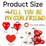 Will You Be My Girlfriend Balloons, I Love You Valentines Day Balloons Kit Will You Be My Girlfriend Decoration With 1000 Red Rose, Be My Girlfriend Proposal Heart Balloons Confession Decor