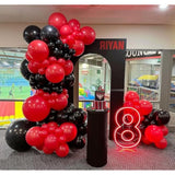 Red And Black Balloon Arch Kit, 140Pcs Different Sizes Inch Black And Red Balloons And Confetti Party Balloon Garland Kit For Birthday, Wedding, Graduation, Anniversary, Prom Decorations