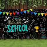 Welcome Back To School Backdrop Banner Sign 72X44 Inch, Back To School Party Decorations First Day Of School Banner Bulletin Board Welcome School Decor For Classroom