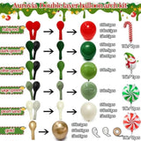Christmas Balloon Garland Double Stuffed Sage Olive Green Red Gold Pearl White Sand Balloon Arch Kit Cane Santa Claus Balloons For Birthday New Year Xmas Christmas Eve Party Decorations