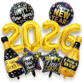 10pcs New Year 2026 Foil Balloons Set for NYE Party Supplies