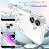 Elegant Floral Slim Phone Case for iPhone 17 6.3 Inch with Screen Protector