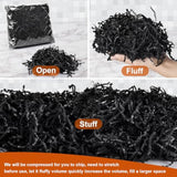 Shredded Paper For Gift Baskets, 1/2Lb (8 Oz) Black Crinkle Paper Filler, Crinkle Cut Paper Shred For Birthdays, Weddings,Boxes Bags, Christmas, Basket Filler,Anniversaries,Gift Wrapping