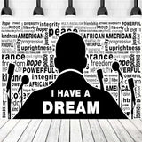 Martin Luther King Jr. Backdrop for MLK Day Decorations I Have A Dream Photography Background Black History Month African American Decor Banner 7x5ft