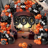 140pcs Halloween Balloon Garland Arch Kit with Bats Eyeball Boo Balloons Party Decorations