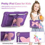 For Ipad 9Th 8Th 7Th Generation Case With Screen Protector Butterfly Stand Sho