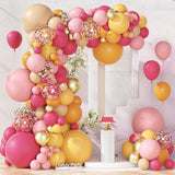 149Pcs Pink and Orange Balloon Garland Kit 18 12 10 5Inch