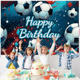 Soccer Birthday Banner Backdrop 59x36in Football Sports Party Decor for Boys