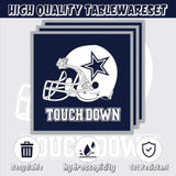 40Pcs Football Party Decorations Baby Shower Plates And Napkin Sets For Cowboy Party Supplies Navy Blue Football Birthday Party Decorations