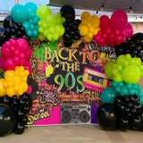 149pcs 80s 90s Disco Balloon Kit β Retro Party Decor with Boombox & Neon Birthday Vibes