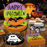 96 Pcs Halloween Paper Plates Set - Include Paper Plates Cups Napkins for Halloween Party Supplies, Serve 24 Guests