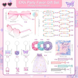62 Pcs Singer Friendship Party Favors Pink Purple Era Music Birthday Party Supplies Bulk Bracelet Keychain Sunglasses Hair Bands Scrunchie Thank You Gift For Women Fans Bachelorette Goodie Bag