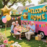 24pcs Welcome Home Letter Banner with Star Confetti Balloons for Military Party Decor