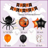 Happy Halloween Banner with Spider Balloons Black Orange Latex Balloons Party Decorations