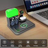 3 In 1 Wireless Charging Station,Wireless Charger Compatible With Iphone 16/15/14/13/Pro/Max/Xs/Plus.For Apple Watch,Charging Dock For Airpods With Digital Alarm Clock And Night Light (Y21)