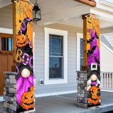 Vintage Halloween Door Hanging Banner Outdoor Welcome Sign for Front Porch Yard Party Decor