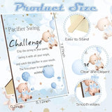 12 Sets Swing Pacifier Baby Shower Games Funny Gender Reveal Games, Include 1 Wooden Sign And 12 Pacifiers For Bridal Shower Gender Reveal Party Favors Women Men(Bear,Blue)