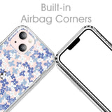 For Iphone 14 And Iphone 13 Case Clear 6.1 Inch With Pattern Design, Protective Slim Tpu Cover + Shockproof Bumper For Women And Girls (Tiny Flowers/Blue)